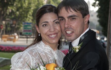 Imagen de Xavi y Rosalía el día de su boda